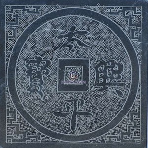 Đá băm nhám đồng tiền xanh đen 01