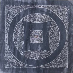 Đá băm nhám đồng tiền xanh đen 04