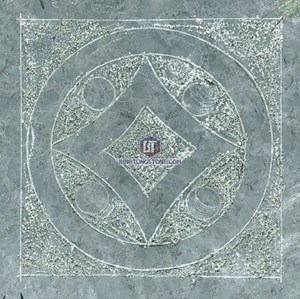 Đá băm nhám đồng tiền xanh rêu 02