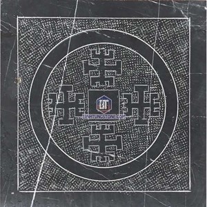 Đá băm nhám đồng tiền xanh đen 02