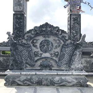 Cuốn thư đá xanh đen 01