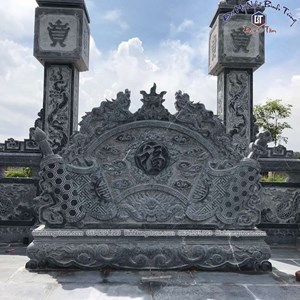 Cuốn thư đá xanh đen 02