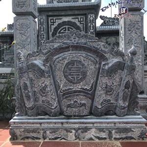 Cuốn thư đá xanh đen 04