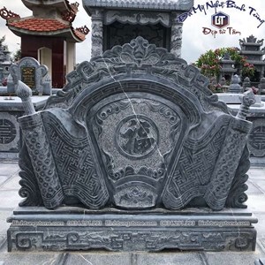 Cuốn thư đá xanh đen 05