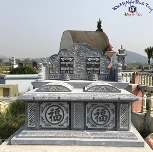 Mộ ngai đá xanh đen 05