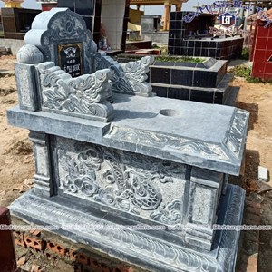 Mộ ngai đá xanh đen 06