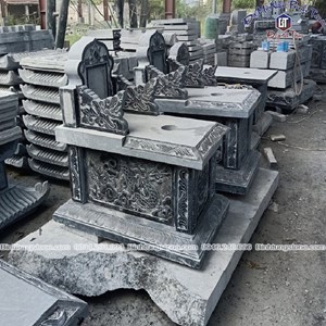 Mộ ngai đá xanh đen 07