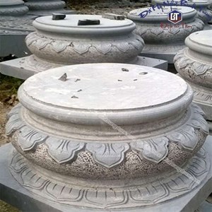 Đá kê cột gỗ nguyên khối trắng 04