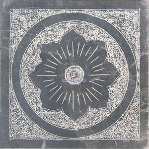 Đá băm lát sân vườn xanh đen họa tiết