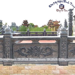 Hàng rào đá họa tiết xanh đen 22