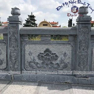 Hàng rào đá hoạ tiết xanh đen 24