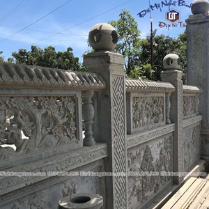 Lan can đá lăng mộ họa tiết xanh đen 30