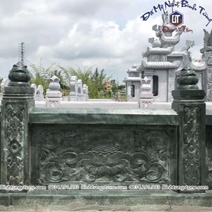 Hàng rào lăng mộ đá đẹp, xanh rêu 06