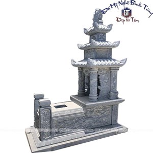 Mộ ba mái đá xanh đen 01