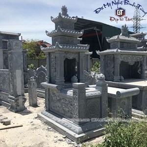 Mộ ba mái đá xanh đen 03