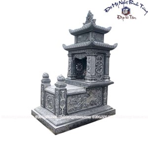 Mộ hai mái đá xanh đen 04