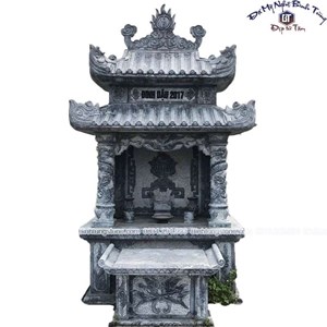 Mộ hai mái đá xanh đen 05