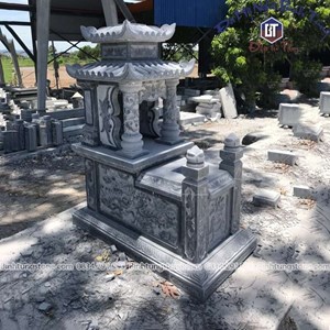 Mộ hai mái đá xanh đen 08