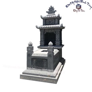 Mộ hai mái đá xanh đen 09
