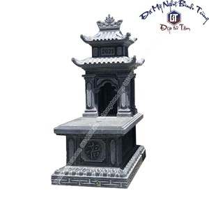 Mộ hai mái đá xanh đen 11