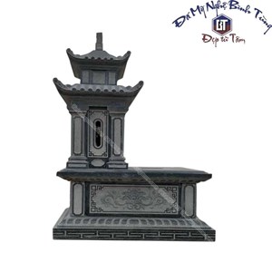 Mộ hai mái đá xanh đen 12