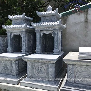 Mộ hai mái đá xanh đen 13