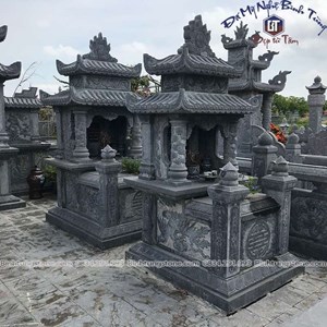 Mộ hai mái đá xanh đen 16