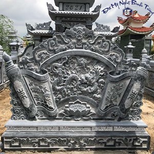 Mẫu bình phong lăng mộ xanh đen 24