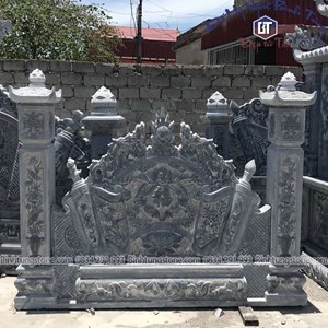 Cuốn thư bằng đá xanh đen 25