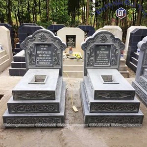 Mộ bành đá xanh đen 03