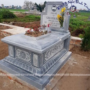 Mộ bành đá xanh đen 06