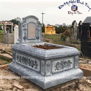 Mộ bành đá xanh đen 07