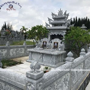 Lăng mộ đá chất liệu đá xanh đen 04