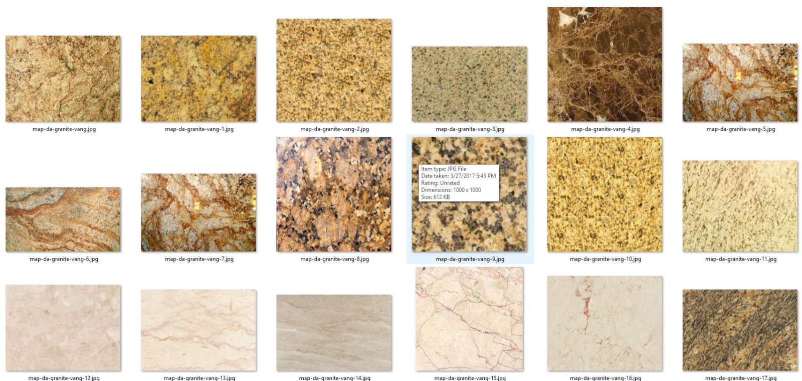 Các mẫu map đá Granite vàng